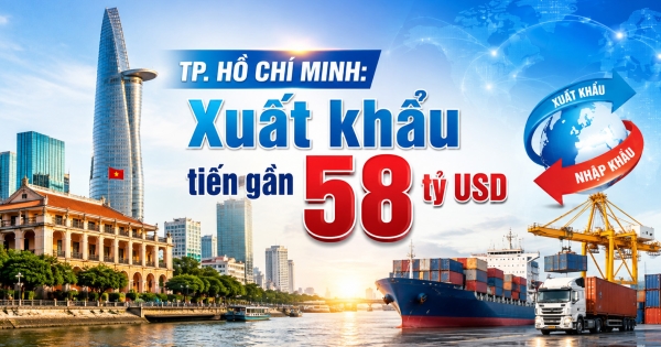 TP. Hồ Chí Minh: Xuất khẩu tiến gần 58 tỷ USD