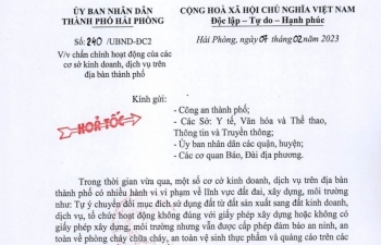 TP Hải Phòng: Siết chặt quản lý hoạt động của các cơ sở kinh doanh, dịch vụ