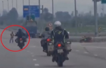 Xác minh đoàn xe phân khối lớn chạy vào cao tốc Nghi Sơn - Diễn Châu