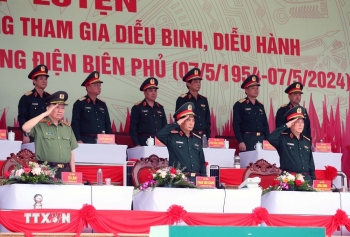Kiểm tra hợp luyện diễu binh, diễu hành kỷ niệm 70 năm Chiến thắng Điện Biên Phủ
