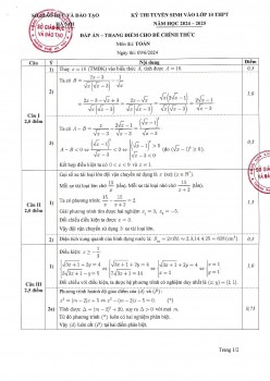 Hà Nội công bố đáp án chính thức các môn thi lớp 10