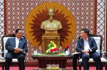 Trưởng Ban Tuyên giáo tiếp xã giao Đoàn đại biểu Hội Cựu chiến binh Campuchia