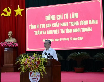 Tổng Bí thư Tô Lâm làm việc với tỉnh Ninh Thuận, nhấn mạnh tái khởi động điện hạt nhân