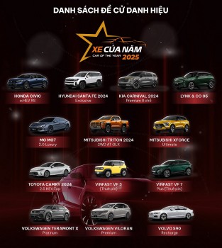 Hé lộ 13 mẫu xe đề cử danh hiệu Xe của năm