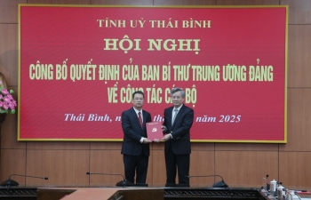 Ông Nguyễn Mạnh Hùng giữ chức Phó Bí thư Tỉnh ủy Thái Bình