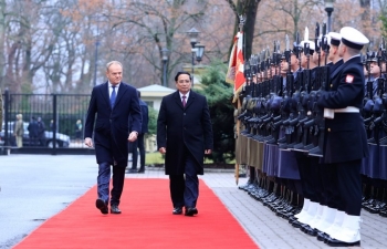 Thủ tướng Ba Lan chủ trì lễ đón Thủ tướng Chính phủ Phạm Minh Chính