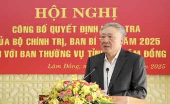 Đoàn kiểm tra 1923 của Bộ Chính trị, Ban Bí thư làm việc với Ban Thường vụ Tỉnh ủy Lâm Đồng