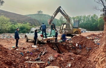 Lạng Sơn: Quản lý thị trường tiêu hủy 1,3 tấn chân gà không rõ nguồn gốc