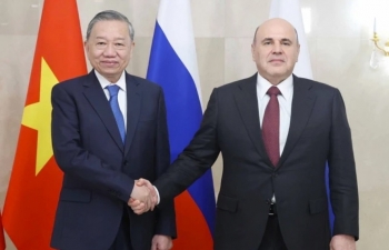 Tổng Bí thư Tô Lâm hội kiến Thủ tướng Nga: Đẩy mạnh hợp tác năng lượng, dầu khí, hạt nhân