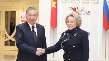 Tổng Bí thư Tô Lâm hội kiến Chủ tịch Thượng viện Nga: Thúc đẩy hợp tác trong 5 lĩnh vực then chốt