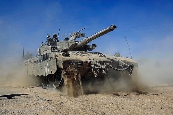 Israel trang bị 'giáp lồng' trên xe tăng chủ lực Merkava
