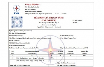 EVN áp dụng hoá đơn tiền điện mới có mã định danh