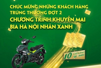 Bia Hà Nội công bố danh sách khách hàng may mắn trúng thưởng đợt 2