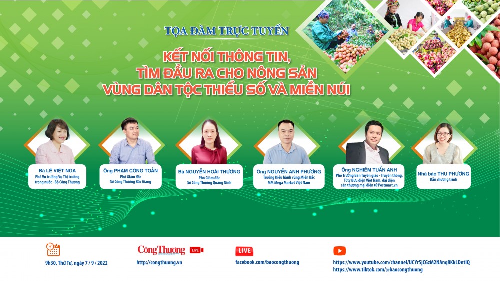 Trực tiếp 7/9: Tọa đàm “Kết nối thông tin, tìm đầu ra cho nông sản vùng dân tộc thiểu số và miền núi”