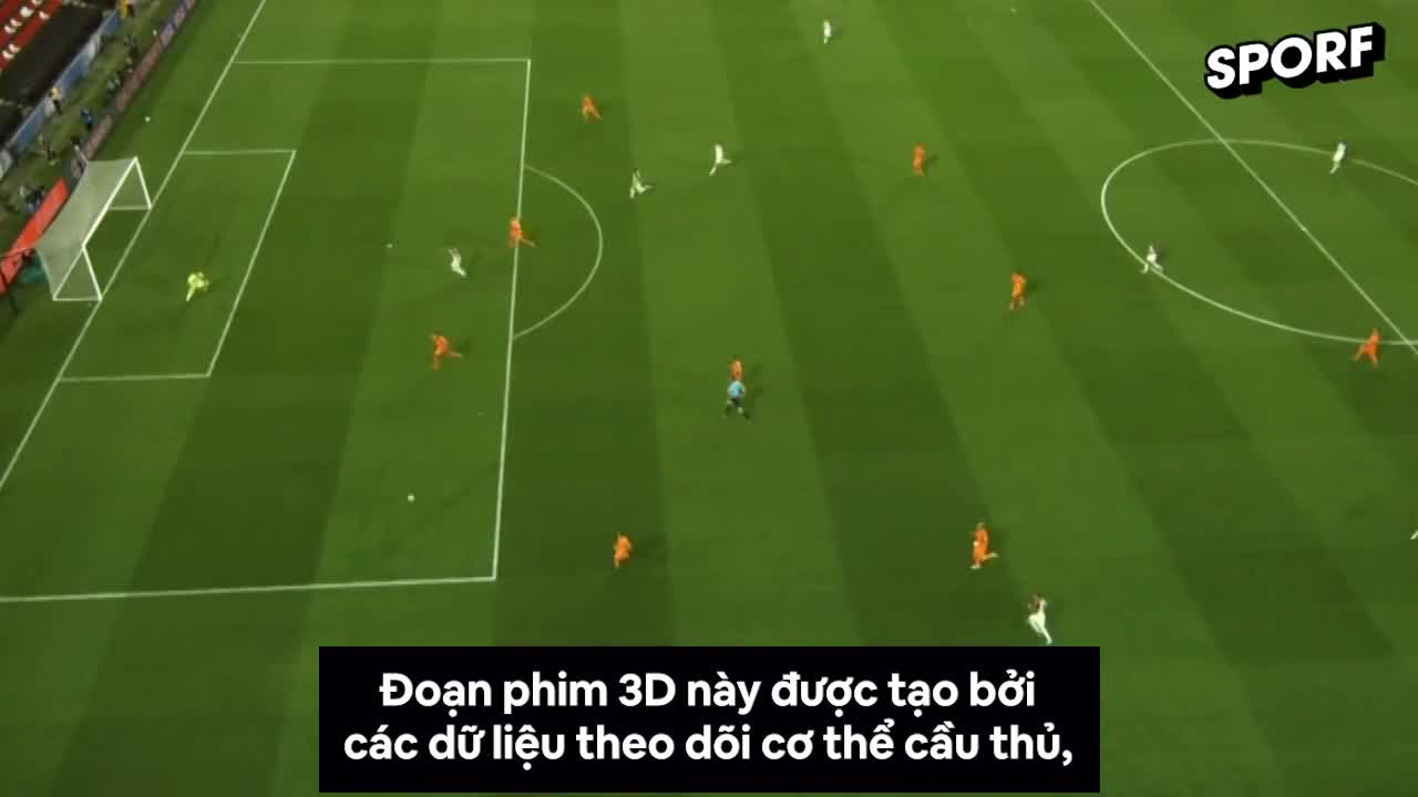 Video mô phỏng tình huống gây tranh cãi khi công nghệ bắt việt vị bán tự động được sử dụng tại trận khai mạc World Cup 2022