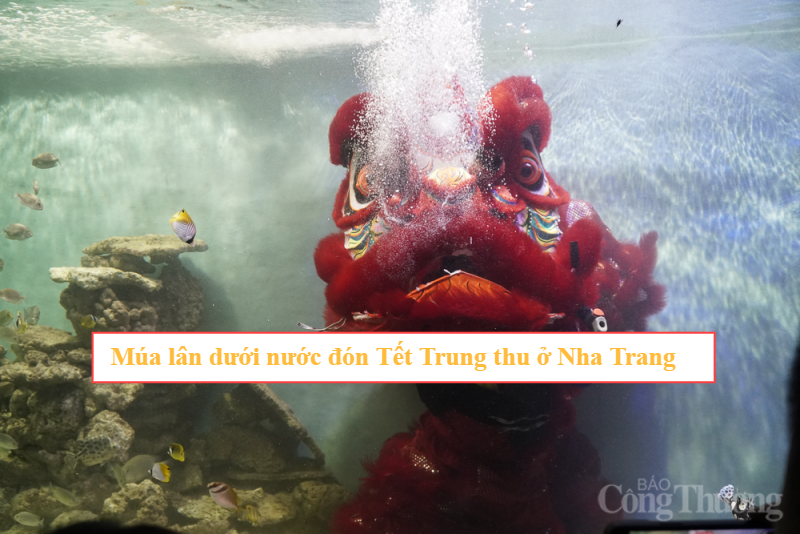 Múa lân dưới nước đón Tết Trung thu ở Nha Trang