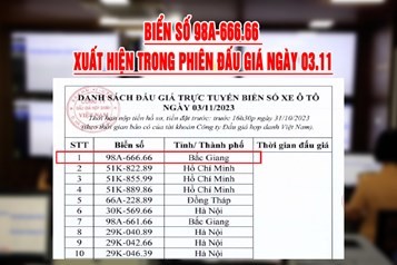 Biển số siêu khủng 98A-666.66 xuất hiện trong phiên đấu giá ngày 03/11/2023