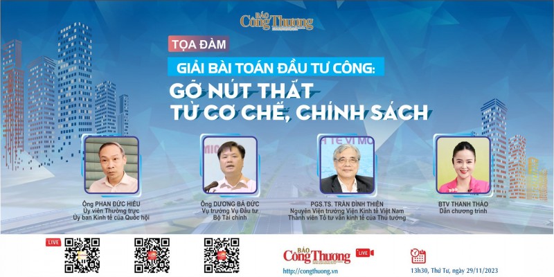 Trực tiếp 29/11: Tọa đàm “Giải bài toán đầu tư công: Gỡ nút thắt từ cơ chế, chính sách”