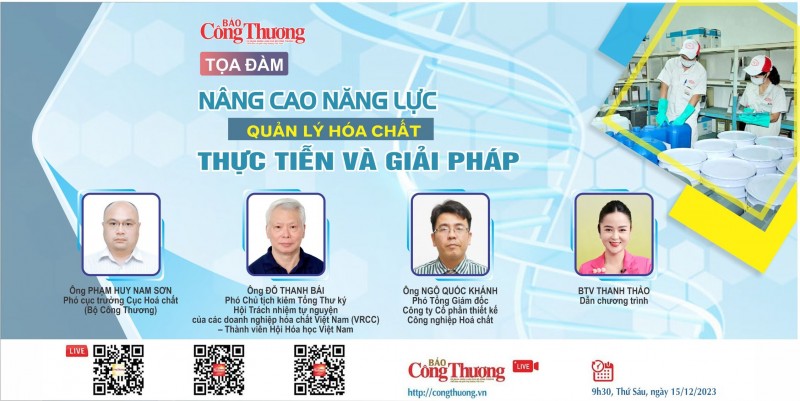 Trực tiếp 15/12: Tọa đàm “Nâng cao năng lực quản lý hóa chất: Thực tiễn và giải pháp”