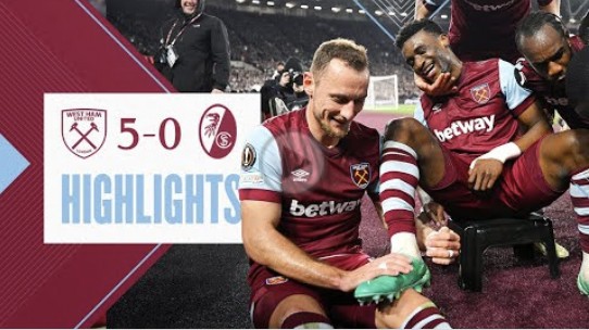 West Ham 5-0 SC Freiburg  UEFA Europa League Highlights