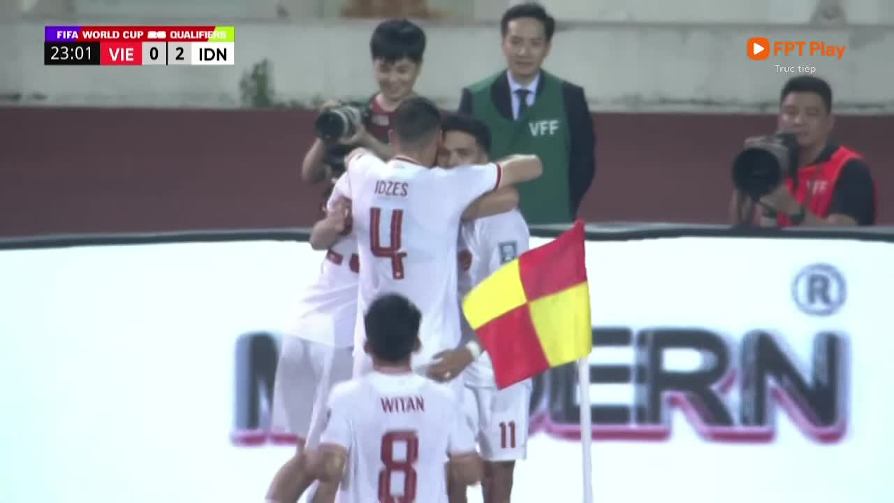Indonesia ghi bàn thứ 2 vào lưới Việt Nam
