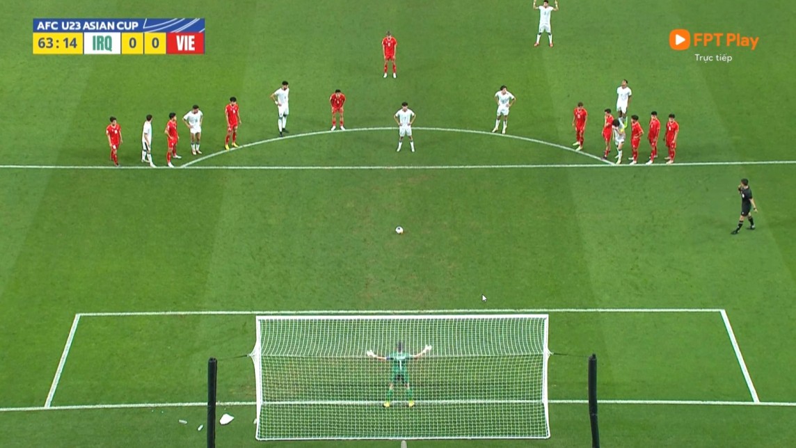 Iraq có bàn thắng trên chấm penalty