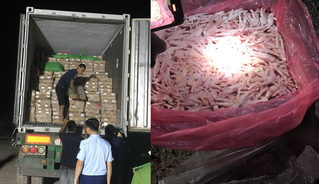 Phát hiện gần 25 tấn chân gà đông lạnh không rõ nguồn gốc