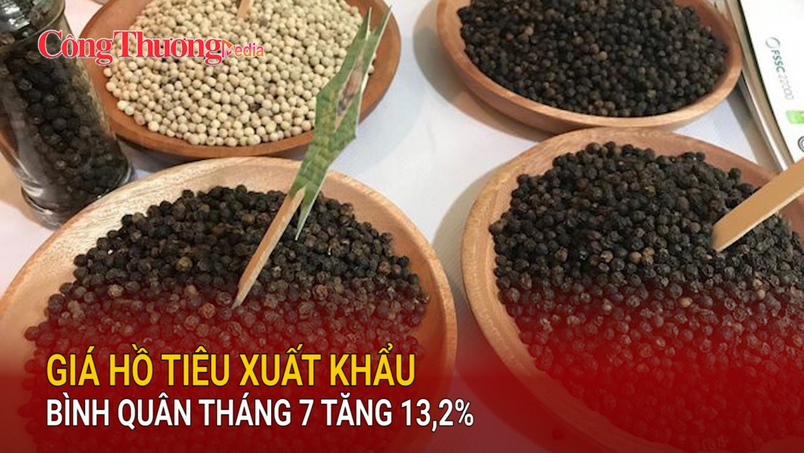Giá hồ tiêu xuất khẩu bình quân tháng 7 tăng 13,2%