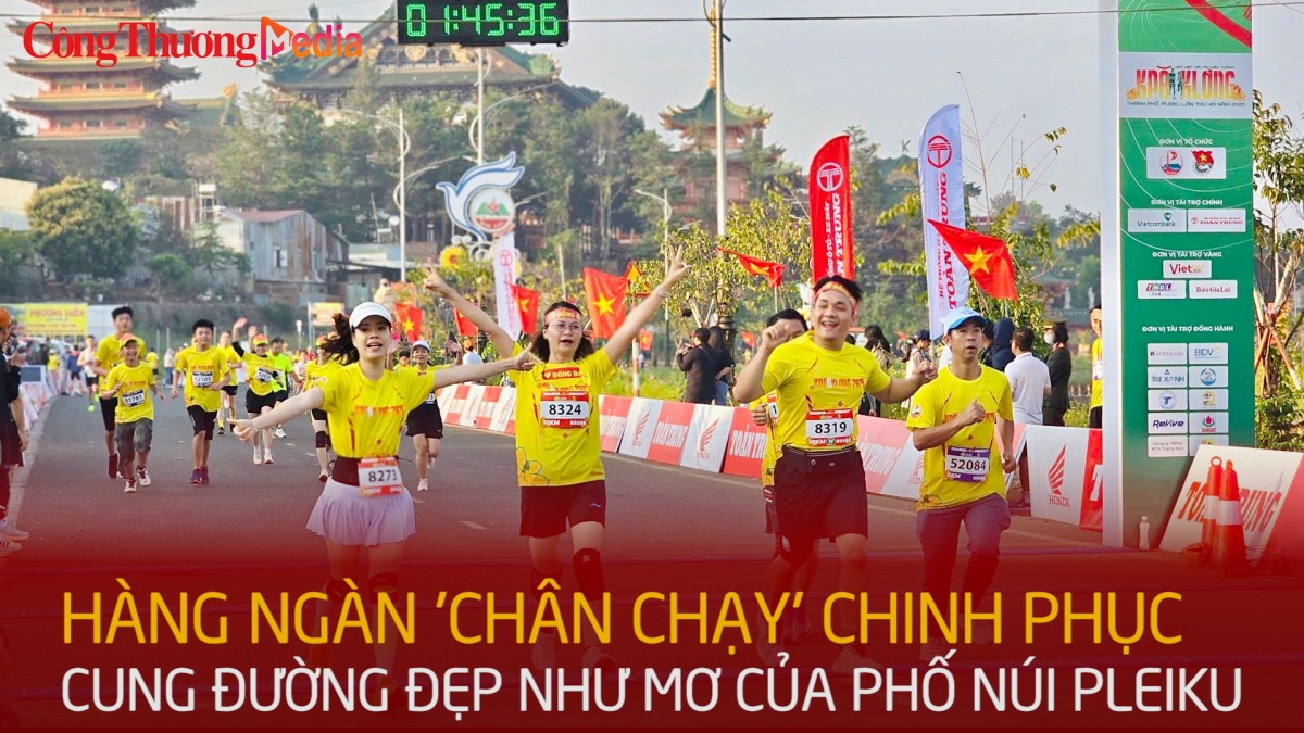 Hàng ngàn 'chân chạy' chinh phục cung đường đẹp như mơ của phố núi Pleiku