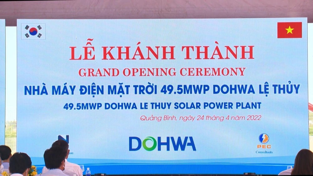 Khánh thành dự án nhà máy điện mặt trời lớn nhất Quảng Bình