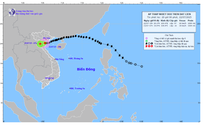Thời tiết biển hôm nay 23/7/2025: Bão số 3 suy yếu thành áp thấp nhiệt đới