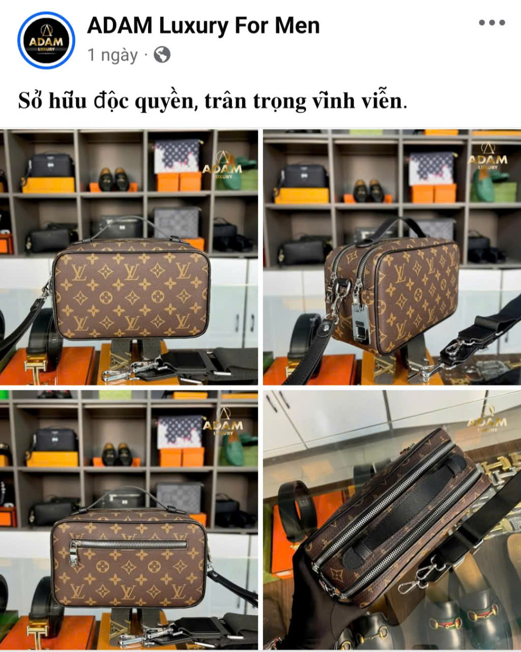 Trang Facebook ADAM Luxury For Men bán hàng giả, né kiểm tra