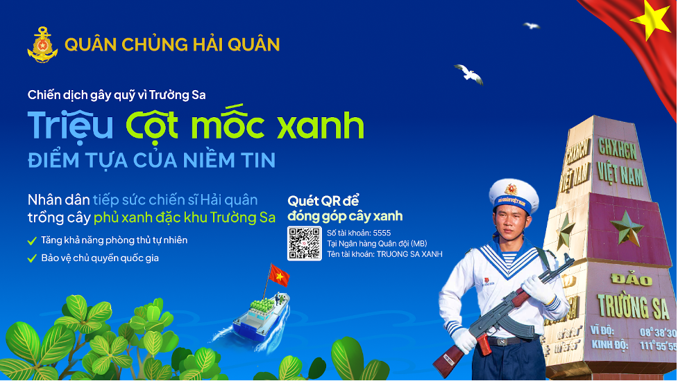 Phát động chiến dịch 'Triệu cột mốc xanh' gây quỹ trồng cây phủ xanh đặc khu Trường Sa