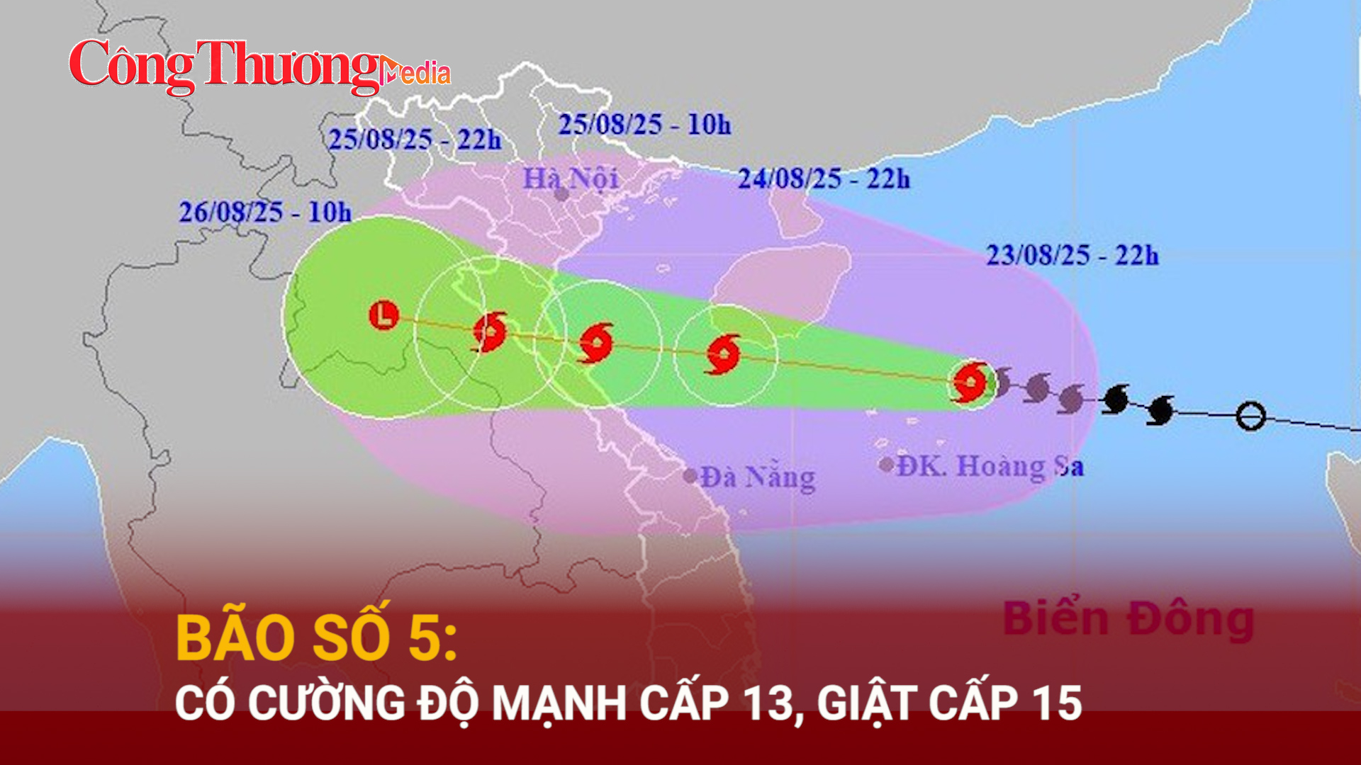 Bão số 5: Có cường độ mạnh cấp 13, giật cấp 15