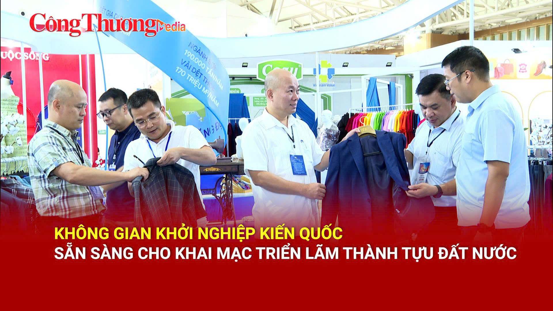 Không gian 'Khởi nghiệp Kiến quốc' sẵn sàng trước khai mạc triển lãm