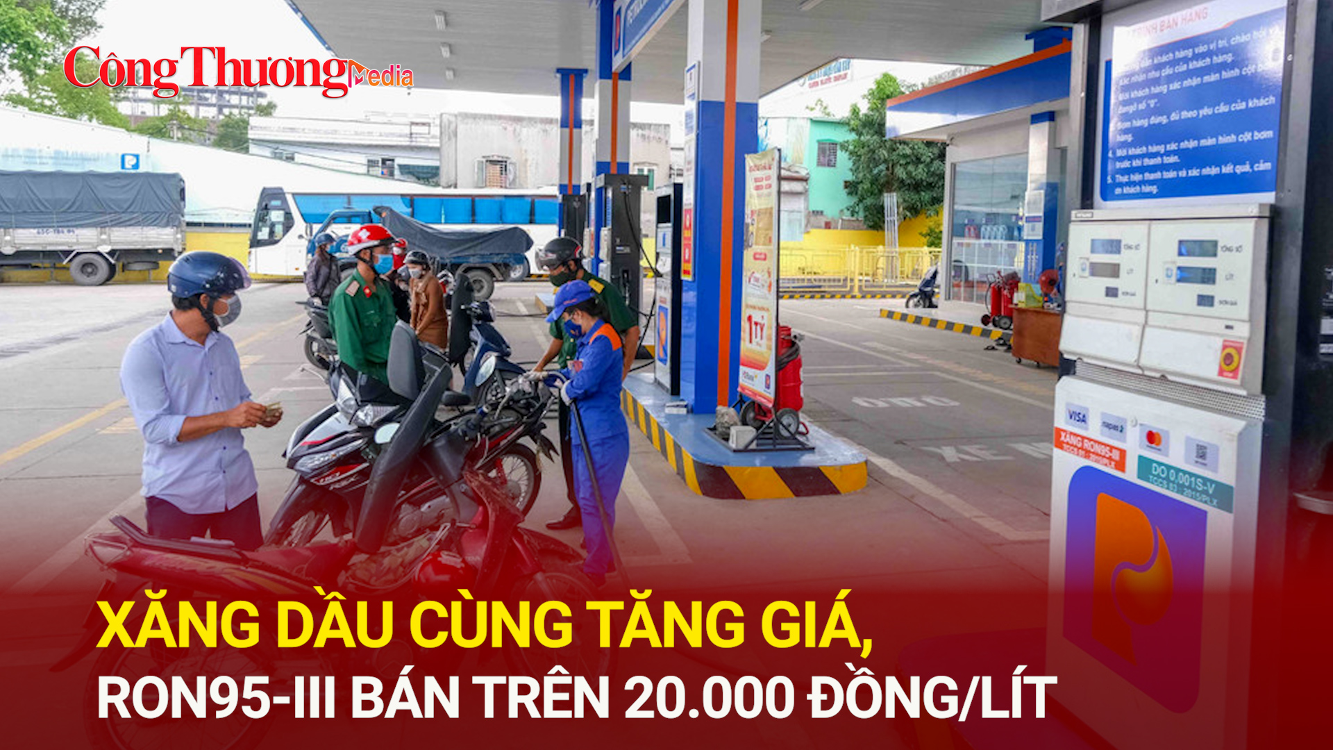 Xăng dầu cùng tăng giá, RON95-III bán trên 20.000 đồng/lít