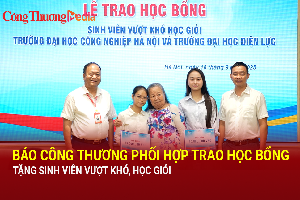 Báo Công Thương trao học bổng tặng sinh viên vượt khó, học giỏi