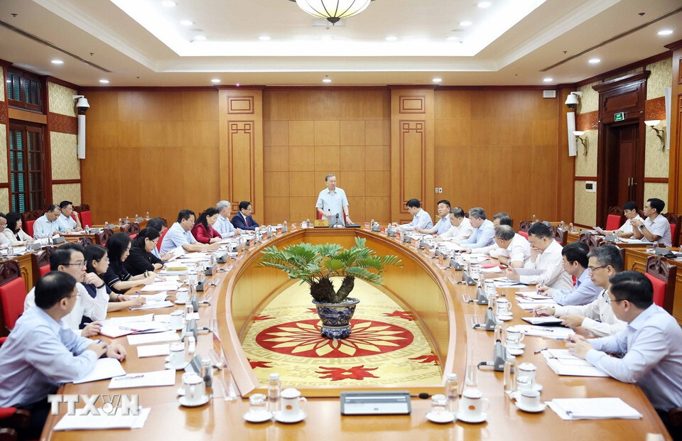 Tổng Bí thư làm việc với Đảng ủy Chính phủ về Luật Đất đai (sửa đổi)