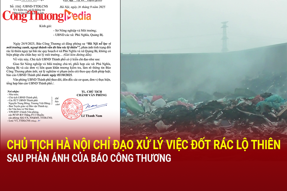 Chủ tịch Hà Nội chỉ đạo kiểm tra việc đốt rác lộ thiên sau phản ánh của Báo Công Thương