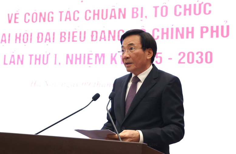 Họp báo về công tác tổ chức Đại hội đại biểu Đảng bộ Chính phủ