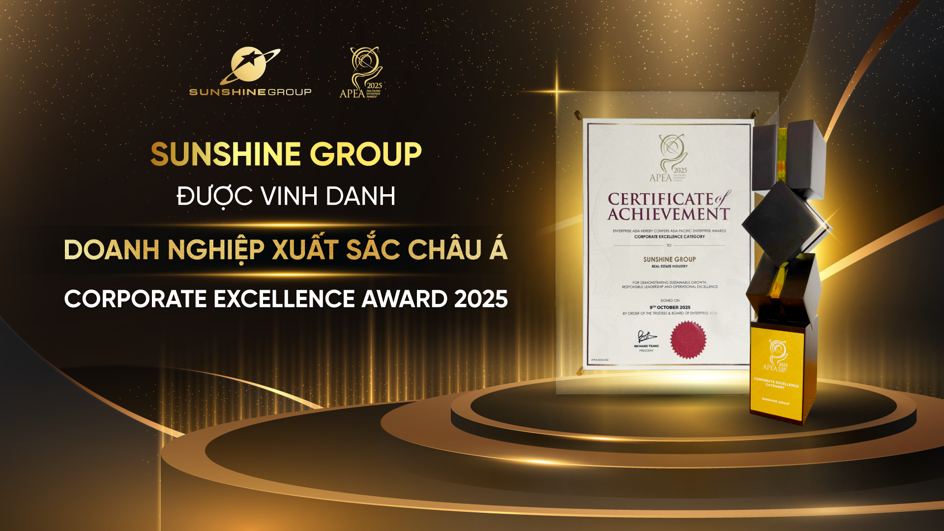 Sunshine Group nhận giải Doanh nghiệp Xuất sắc Châu Á 2025