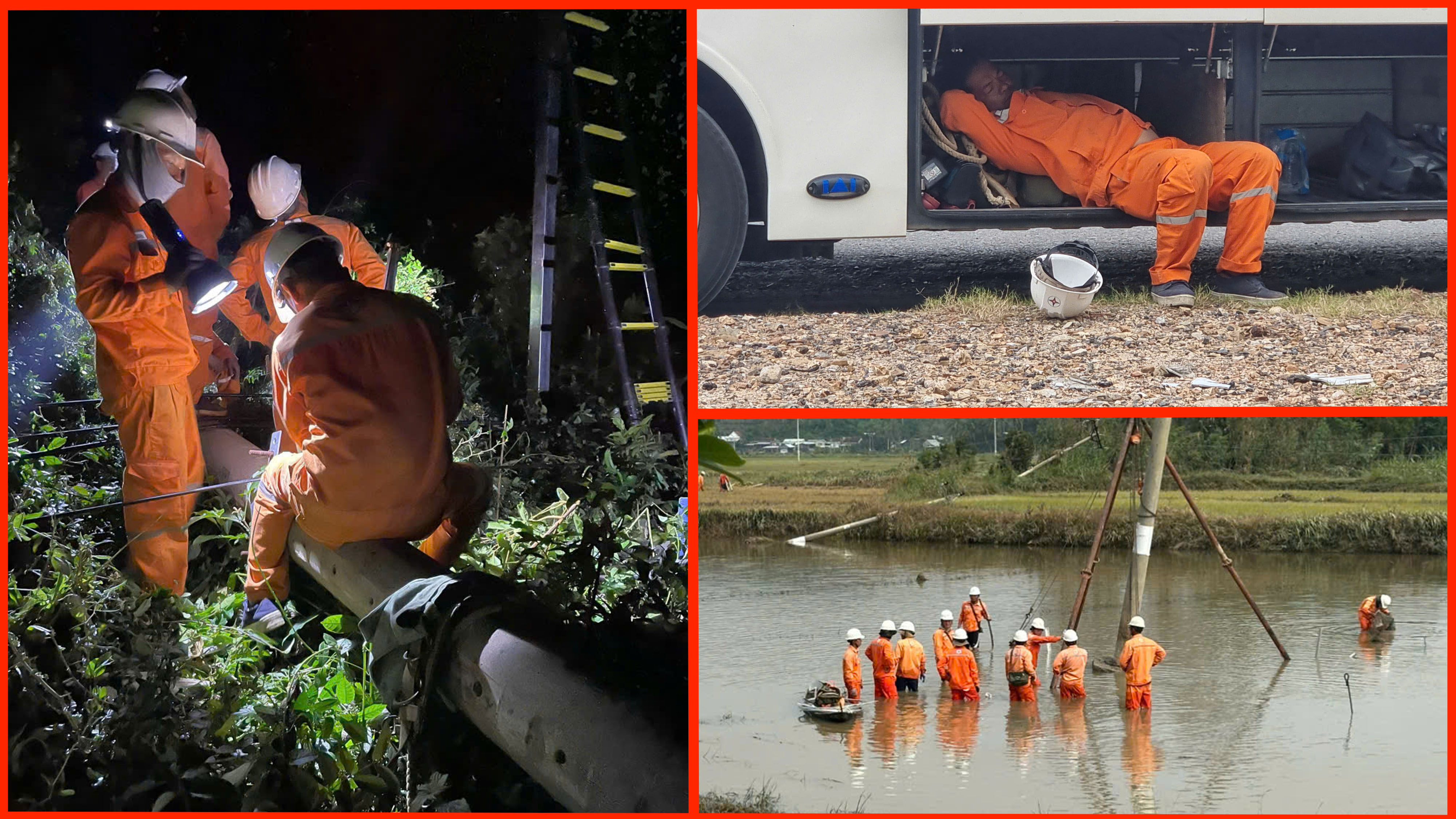 ‘Chiến sĩ’ ngành điện sau trận cuồng phong