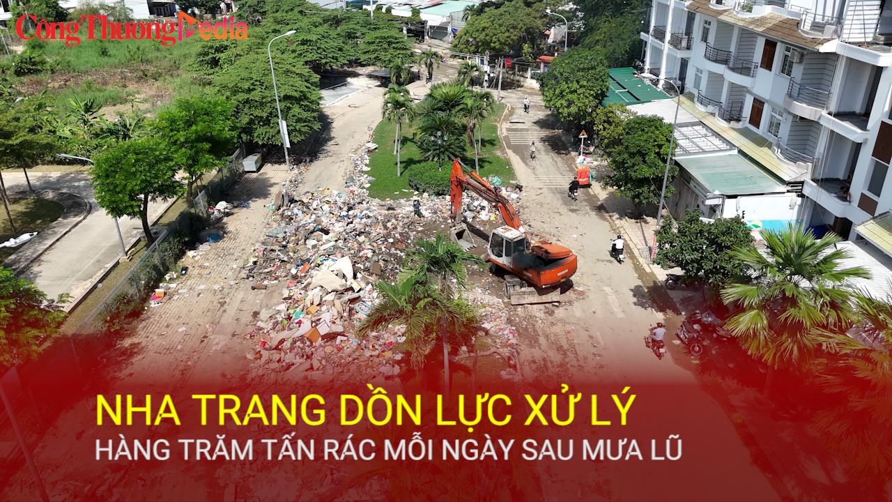 Nha Trang dồn lực xử lý hàng trăm tấn rác mỗi ngày sau mưa lũ