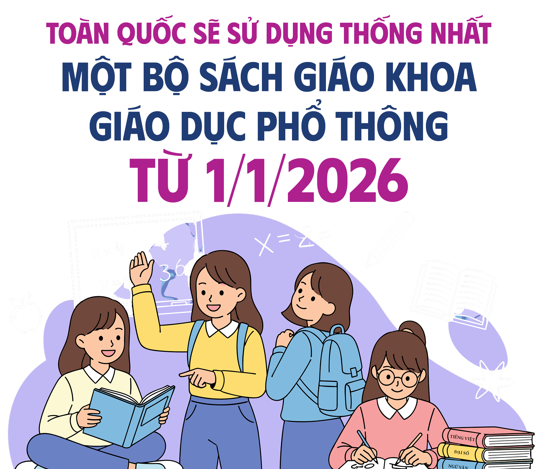 Infographic | Toàn quốc sẽ sử dụng thống nhất một bộ sách giáo khoa