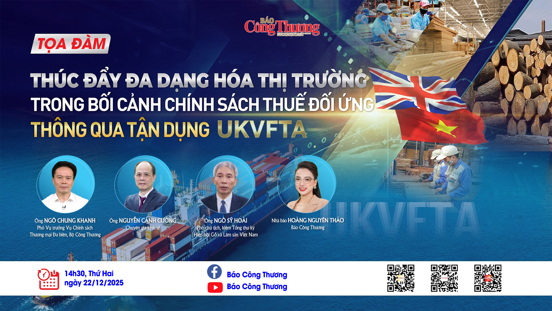 TỌA ĐÀM: Thúc đẩy đa dạng hóa thị trường thông qua tận dụng UKVFTA