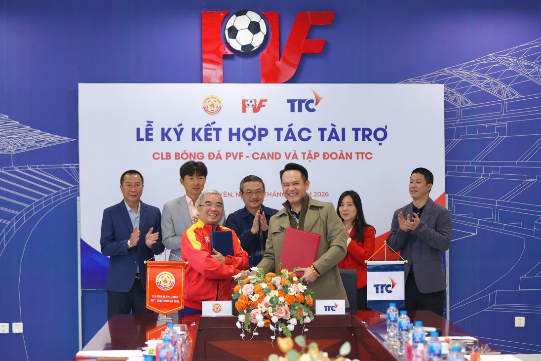 Tập đoàn TTC ký kết hợp tác tài trợ với CLB Bóng đá PVF - CAND