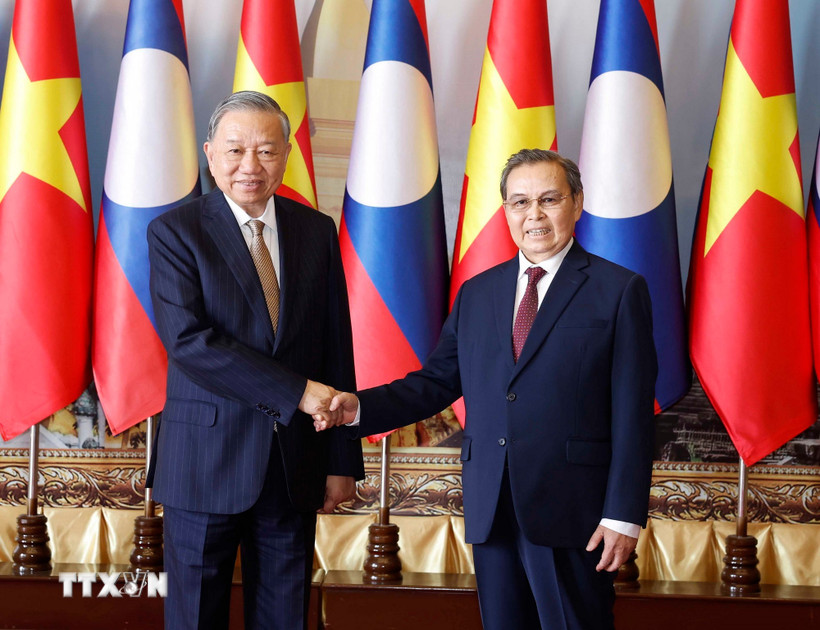 Tổng Bí thư Tô Lâm hội kiến Chủ tịch Quốc hội Lào Saysomphone Phomvihane