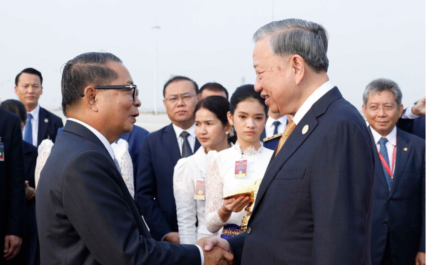 Tổng Bí thư Tô Lâm bắt đầu chuyến thăm Campuchia