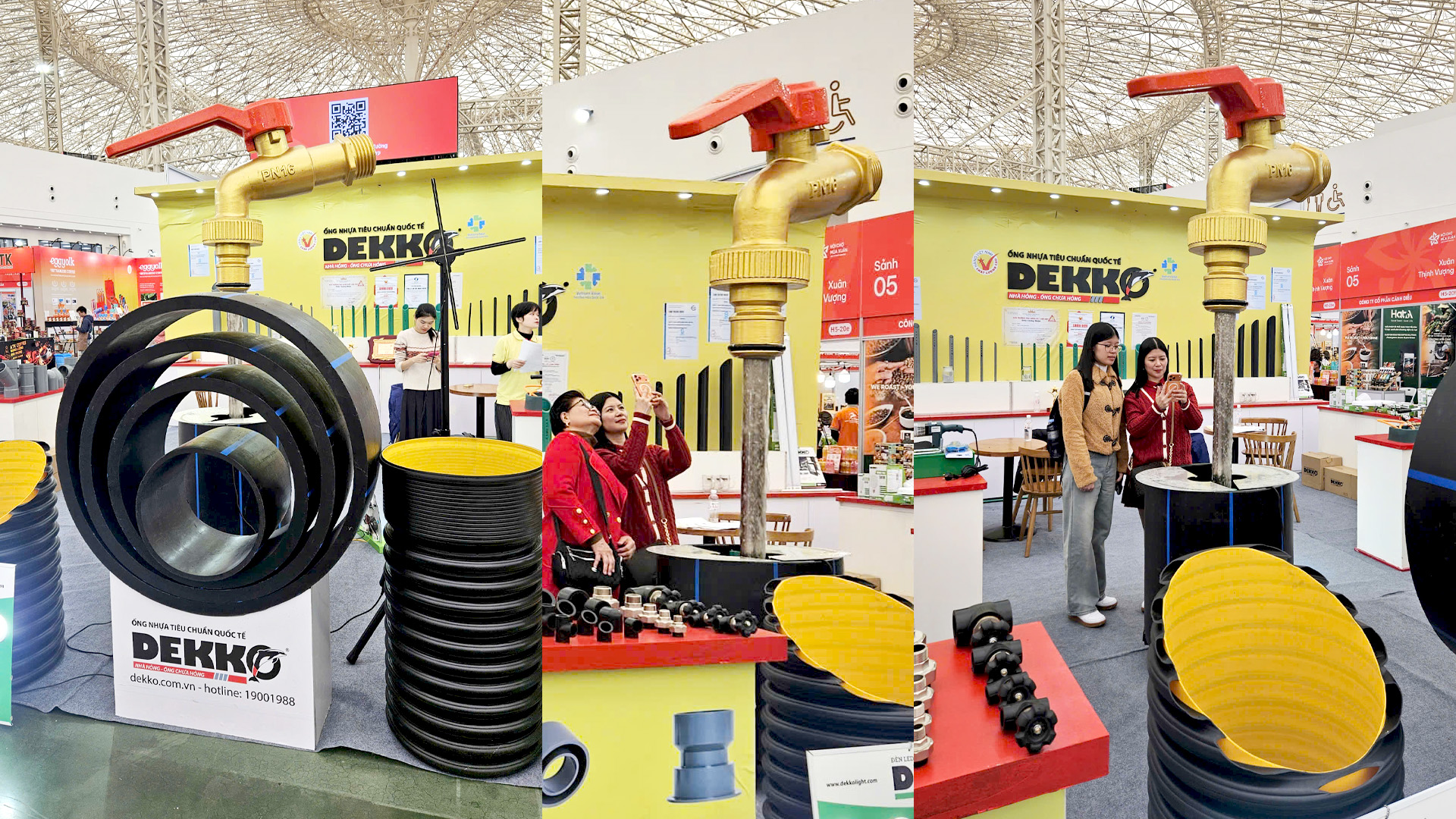 Độc lạ Hội chợ Mùa Xuân: Lon bia, túi xách 'khủng' hút khách tham quan