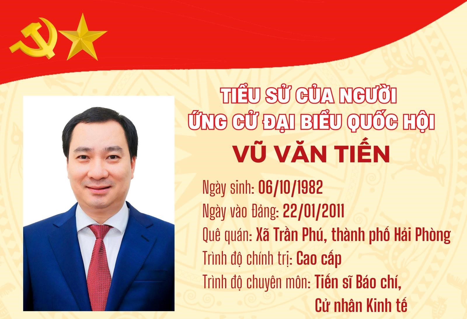 Ông Vũ Văn Tiến ứng cử đại biểu Quốc hội tại đơn vị bầu cử số 6, Tp. Hải Phòng